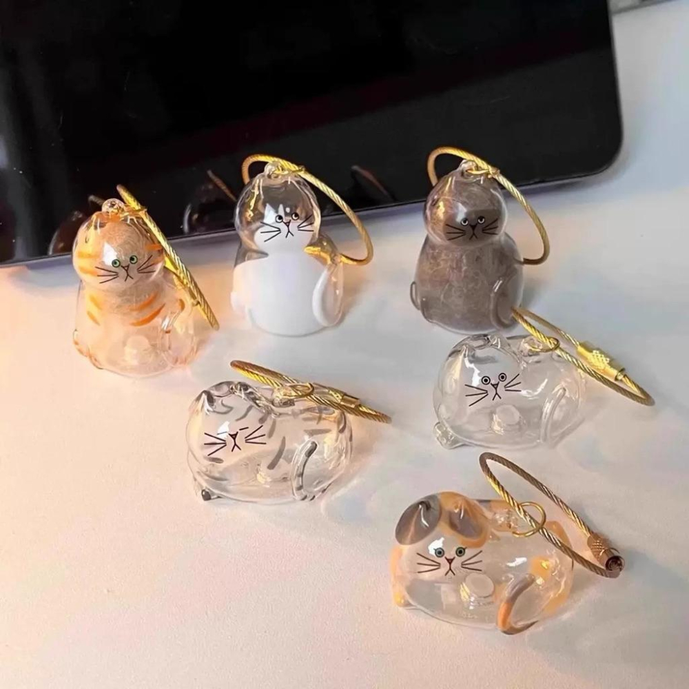 Meow acc【台灣現貨】貓毛收集盒 貓咪毛收集 貓毛搜集器 貓毛收納 貓毛罐鑰匙圈 貓咪吊飾 貓毛收納瓶 貓咪造型罐-細節圖3