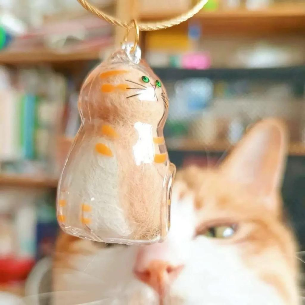 Meow acc【台灣現貨】貓毛收集盒 貓咪毛收集 貓毛搜集器 貓毛收納 貓毛罐鑰匙圈 貓咪吊飾 貓毛收納瓶 貓咪造型罐-細節圖5