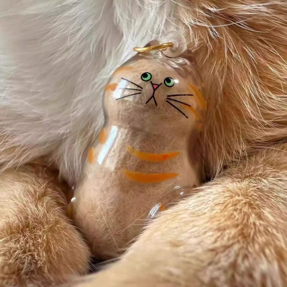 Meow acc【台灣現貨】貓毛收集盒 貓咪毛收集 貓毛搜集器 貓毛收納 貓毛罐鑰匙圈 貓咪吊飾 貓毛收納瓶 貓咪造型罐-細節圖8