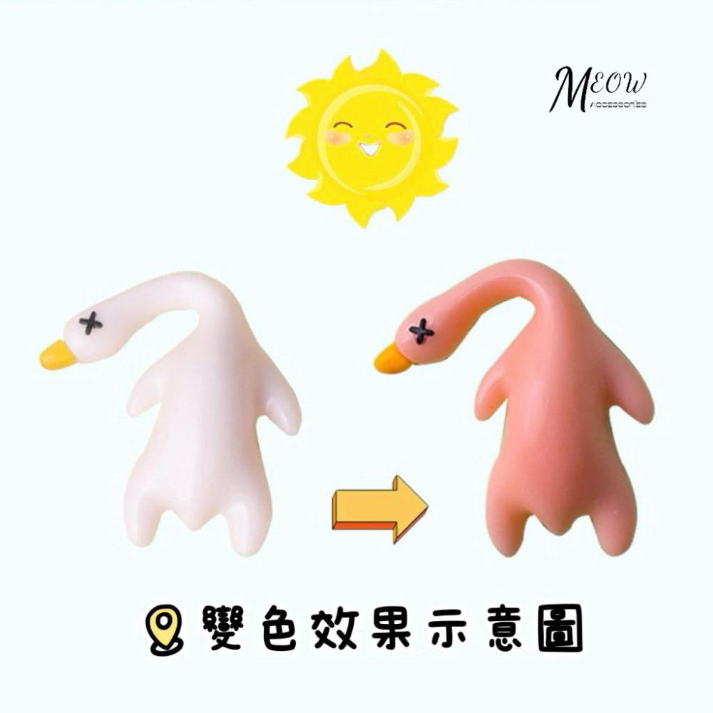 Meow acc【台灣現貨】變色烤鴨吊飾 烤鴨掛件 紫外線烤鴨 變色烤鴨 迷你變色烤鴨 生日禮物 交換禮物 車上掛件-細節圖2