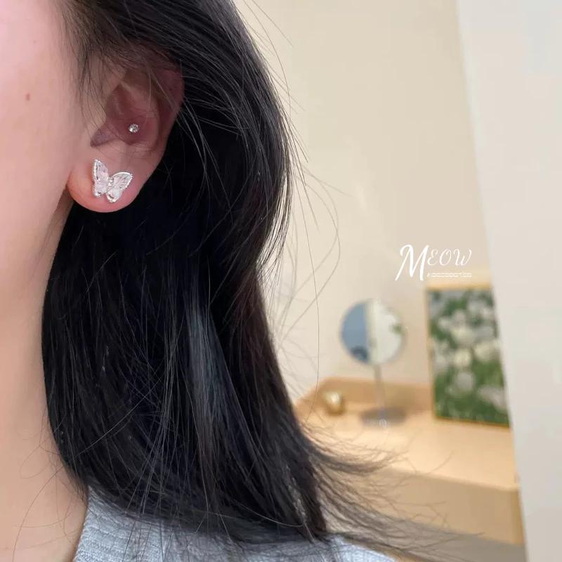 Meow acc【台灣現貨】夢幻蝴蝶耳針12件組 蝴蝶耳環 銀耳針 925銀耳環 蝴蝶套組耳針 耳環套組 粉嫩耳針-細節圖2