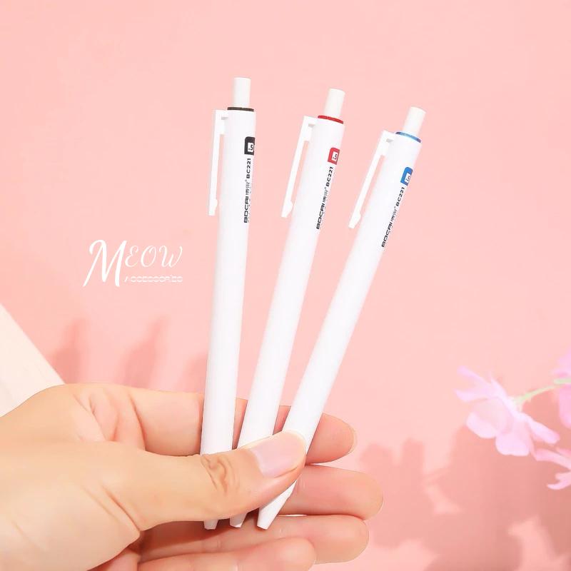 Meow acc【台灣現貨】中性刷題筆 0.5mm ST筆頭 小白筆 原子筆 黑筆 藍筆 紅筆 速乾按壓筆 刷題筆-細節圖3