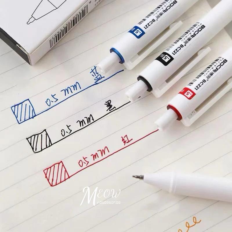 Meow acc【台灣現貨】中性刷題筆 0.5mm ST筆頭 小白筆 原子筆 黑筆 藍筆 紅筆 速乾按壓筆 刷題筆-細節圖6