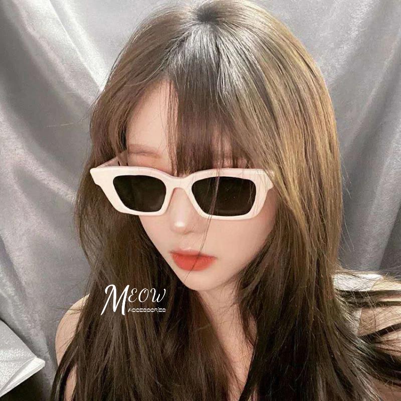 Meow acc【台灣現貨】歐美復古墨鏡 韓版長方墨鏡 太陽眼鏡 嘻哈個性墨鏡 造型眼鏡 網紅百搭墨鏡 復古墨鏡 Y2K-細節圖4