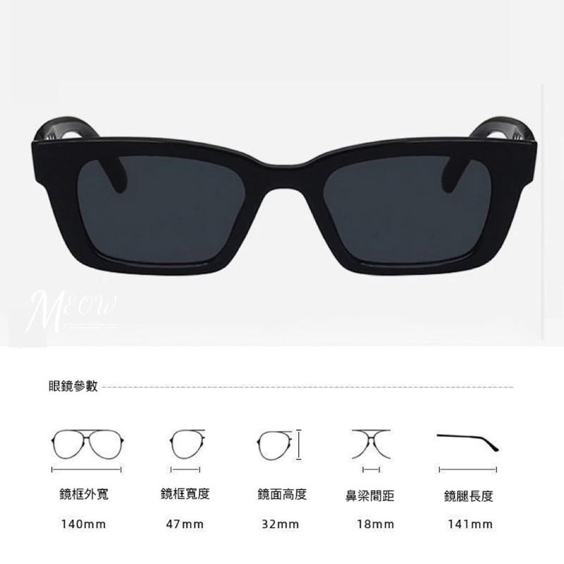 Meow acc【台灣現貨】歐美復古墨鏡 韓版長方墨鏡 太陽眼鏡 嘻哈個性墨鏡 造型眼鏡 網紅百搭墨鏡 復古墨鏡 Y2K-細節圖9