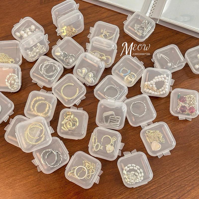 Meow acc【台灣現貨】迷你飾品收納盒 透明飾品盒 小收納盒 耳環收納 戒指收納 小藥盒 硬盒 項鏈收納 手鏈收納-細節圖9
