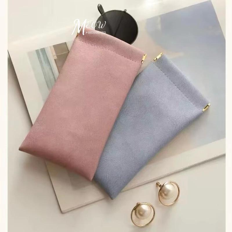 Meow acc【台灣現貨】彈片質感眼鏡袋 彈片夾眼鏡袋 皮革眼鏡袋 眼鏡收納袋 彈力眼鏡袋 防刮眼鏡袋 彈片收納袋-細節圖4