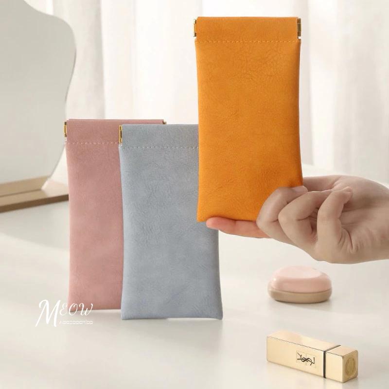 Meow acc【台灣現貨】彈片質感眼鏡袋 彈片夾眼鏡袋 皮革眼鏡袋 眼鏡收納袋 彈力眼鏡袋 防刮眼鏡袋 彈片收納袋-細節圖7