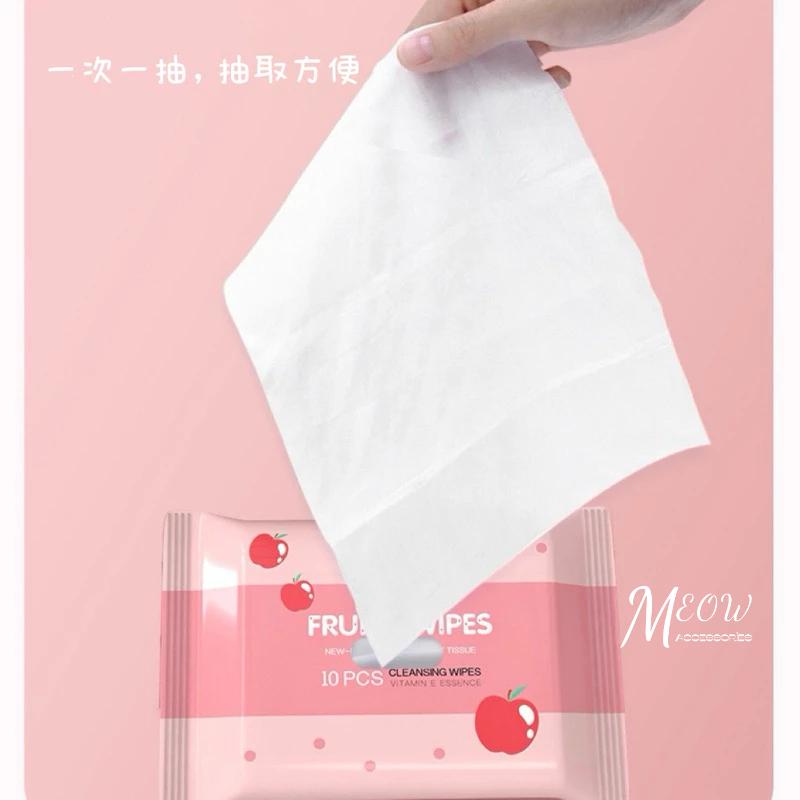Meow acc【台灣現貨】便攜濕紙巾 小包濕紙巾 草莓濕紙巾 果維C濕紙巾 10抽濕紙巾 隨身濕巾 口袋濕紙巾-細節圖4
