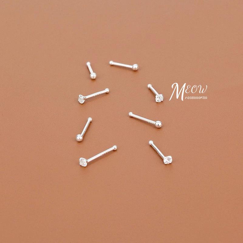 Meow acc【台灣現貨】S999純銀養耳棒 免耳堵 純銀耳釘 純銀耳針 耳骨釘 耳環 小鑽耳針 圓珠耳釘 養耳棒-細節圖5