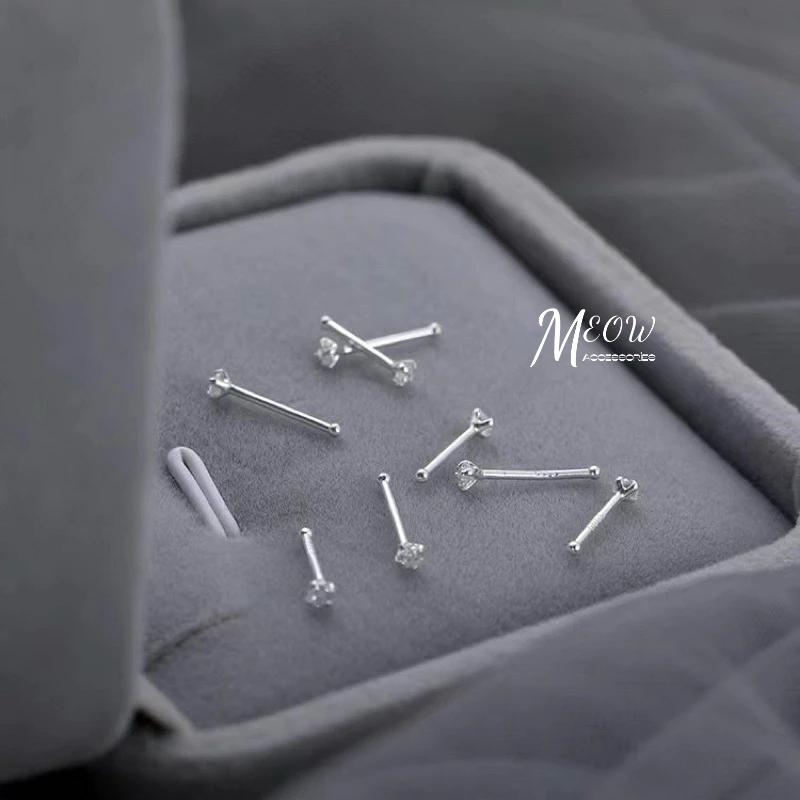 Meow acc【台灣現貨】S999純銀養耳棒 免耳堵 純銀耳釘 純銀耳針 耳骨釘 耳環 小鑽耳針 圓珠耳釘 養耳棒-細節圖9