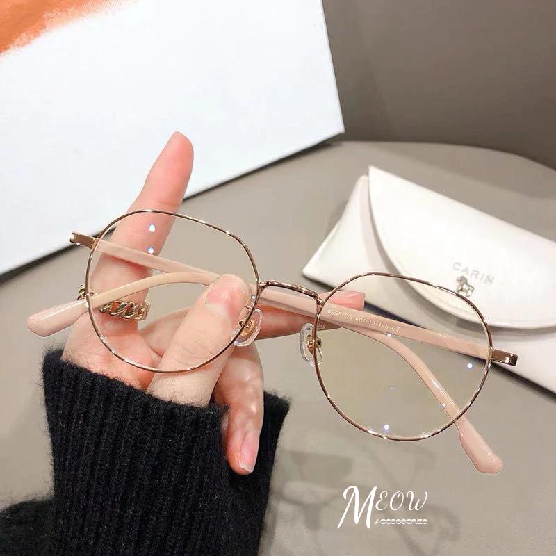Meow acc【台灣現貨】金屬細框眼鏡 素顏神器 無度數眼鏡 韓國復古眼鏡 細框眼鏡 學生眼鏡 圓框眼鏡-細節圖2