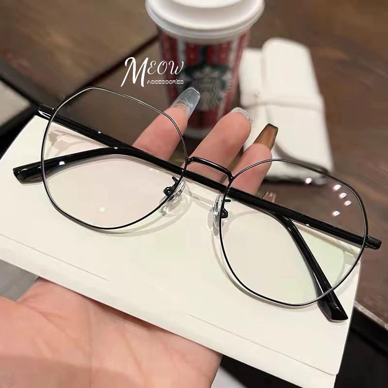 Meow acc【台灣現貨】金屬細框眼鏡 素顏神器 無度數眼鏡 韓國復古眼鏡 細框眼鏡 學生眼鏡 圓框眼鏡-細節圖3