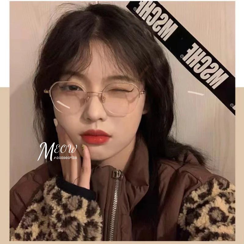 Meow acc【台灣現貨】金屬細框眼鏡 素顏神器 無度數眼鏡 韓國復古眼鏡 細框眼鏡 學生眼鏡 圓框眼鏡-細節圖5
