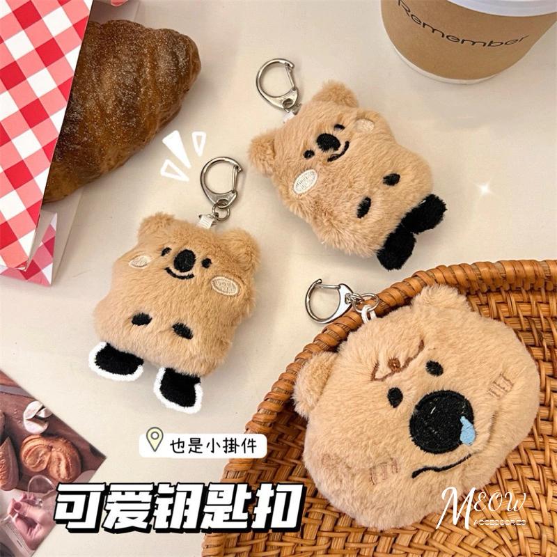 Meow acc【台灣現貨】小熊毛絨鑰匙圈  小熊鑰匙扣 包包掛件 小熊吊飾 鼻涕熊鑰匙扣 毛絨小熊掛件 萌熊鑰匙圈-細節圖3