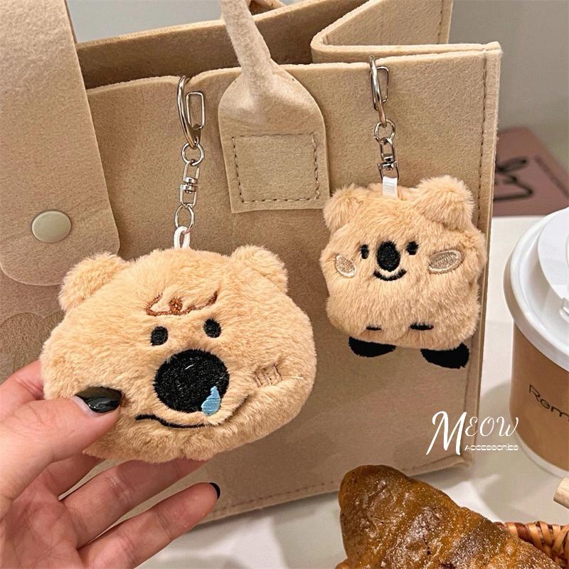 Meow acc【台灣現貨】小熊毛絨鑰匙圈  小熊鑰匙扣 包包掛件 小熊吊飾 鼻涕熊鑰匙扣 毛絨小熊掛件 萌熊鑰匙圈-細節圖5