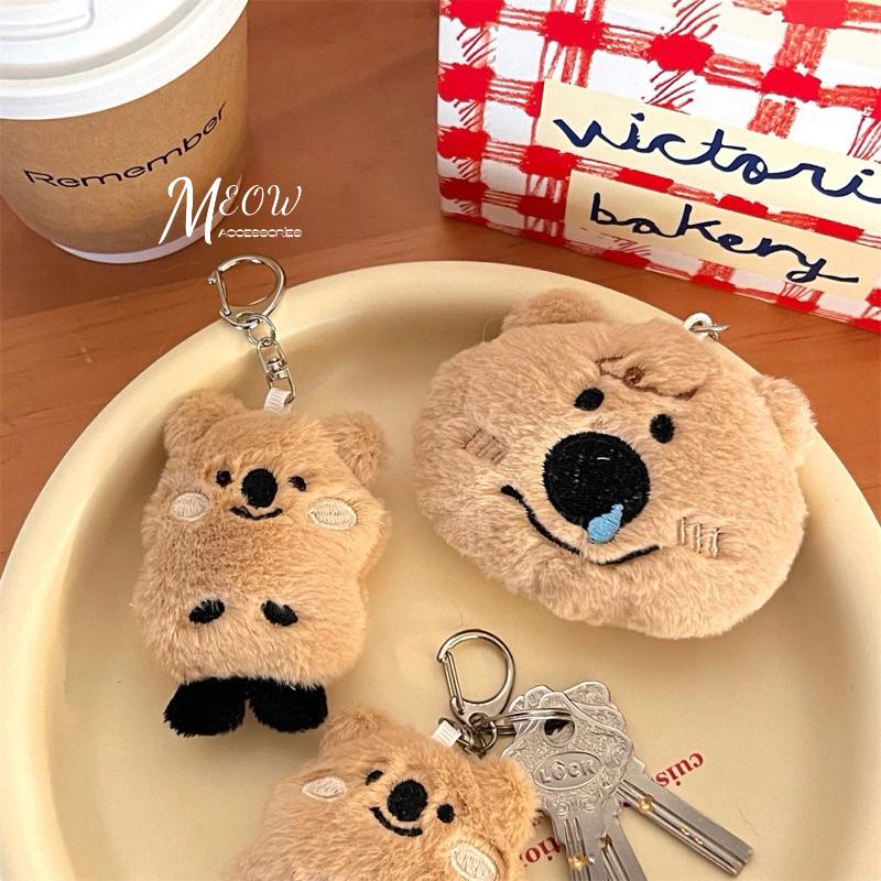 Meow acc【台灣現貨】小熊毛絨鑰匙圈  小熊鑰匙扣 包包掛件 小熊吊飾 鼻涕熊鑰匙扣 毛絨小熊掛件 萌熊鑰匙圈-細節圖7