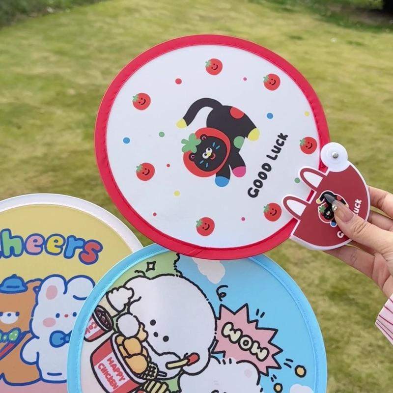 Meow acc【台灣現貨】可愛折疊扇 卡通圓扇 小扇子 隨身便攜圓扇 折疊扇子 小狗圓扇 口袋圓扇 收納扇子-細節圖9