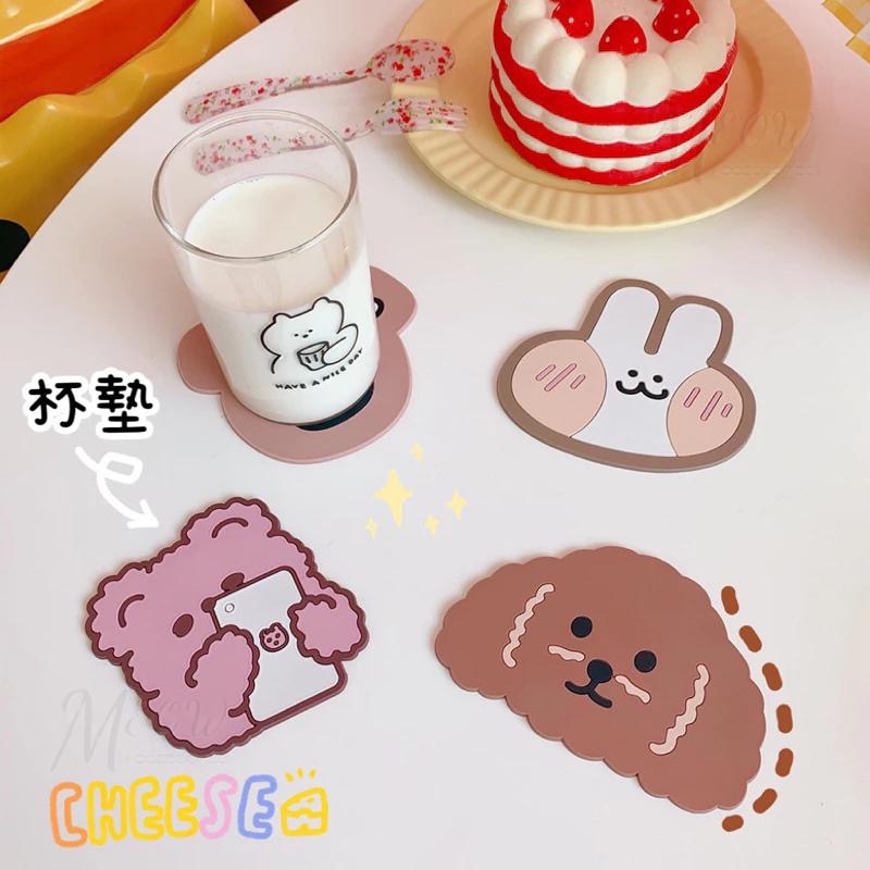 【台灣現貨】ins風可愛矽膠杯墊 可愛杯墊 隔熱杯墊 止滑杯墊 咖啡杯防燙墊 防滑水杯墊 辦公室小物 迷你水杯墊 桌墊-細節圖2