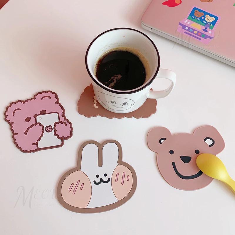 【台灣現貨】ins風可愛矽膠杯墊 可愛杯墊 隔熱杯墊 止滑杯墊 咖啡杯防燙墊 防滑水杯墊 辦公室小物 迷你水杯墊 桌墊-細節圖6
