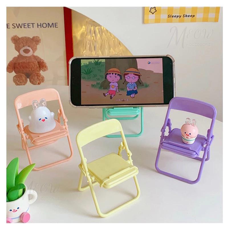 【台灣現貨】小椅子手機支架 折疊椅手機支架 迷你椅子 手機架 桌面手機架 小凳子 可愛支架 創意桌面手機架 爛人手機架-細節圖4