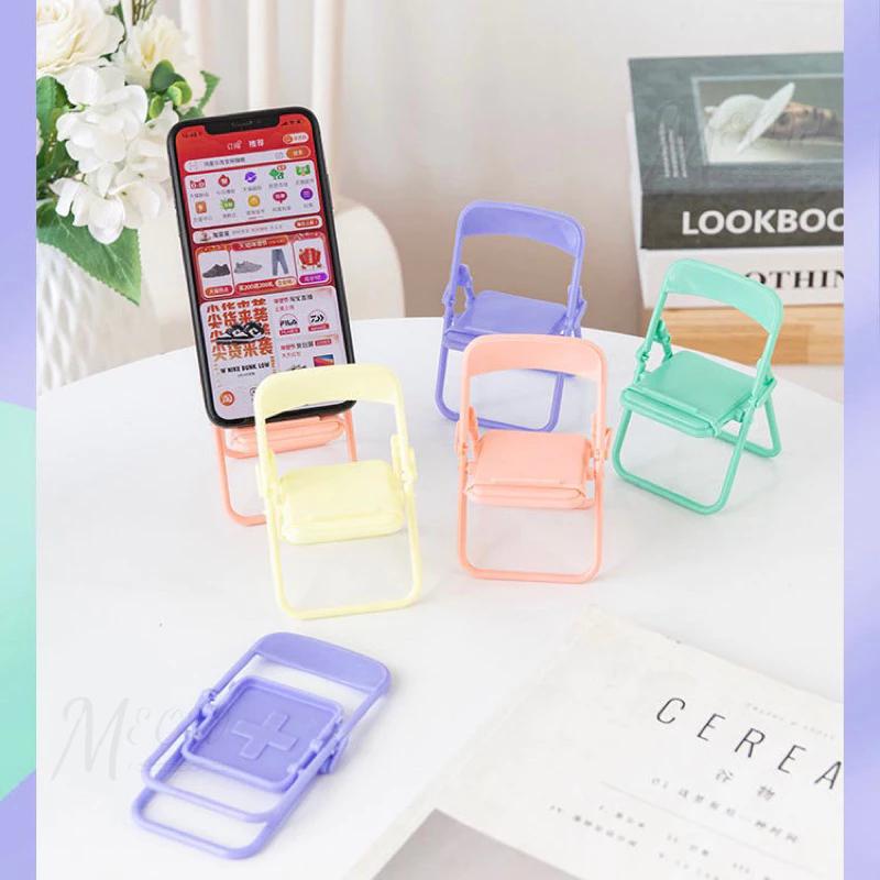 【台灣現貨】小椅子手機支架 折疊椅手機支架 迷你椅子 手機架 桌面手機架 小凳子 可愛支架 創意桌面手機架 爛人手機架-細節圖5