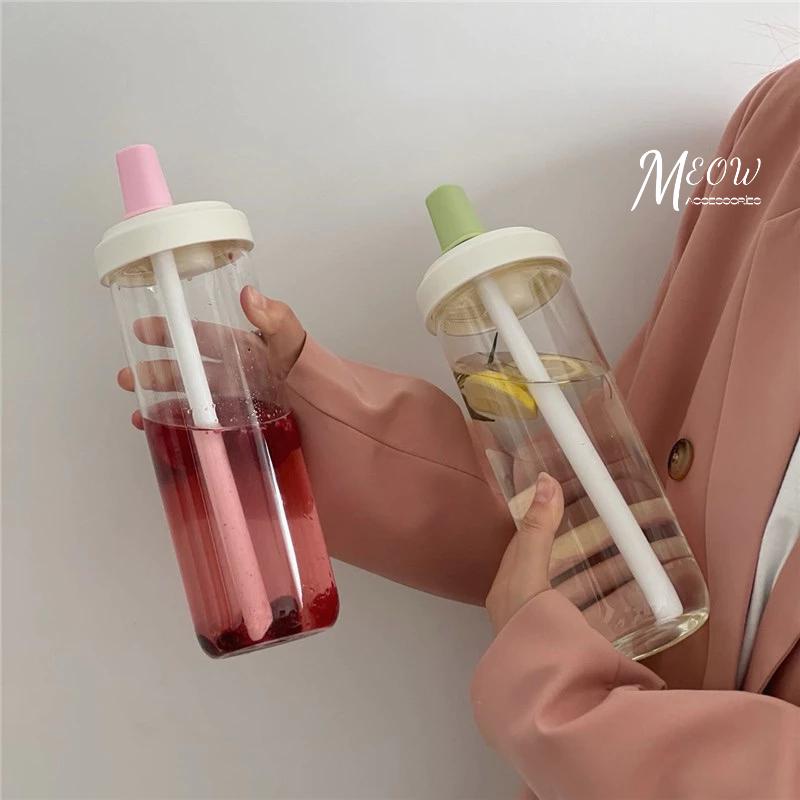 Meow acc【台灣現貨】珍奶吸管隨行杯 珍珠奶茶杯 吸管杯 大象杯 手搖飲料杯 大容量水杯 粗吸管水壺 環保杯-細節圖5
