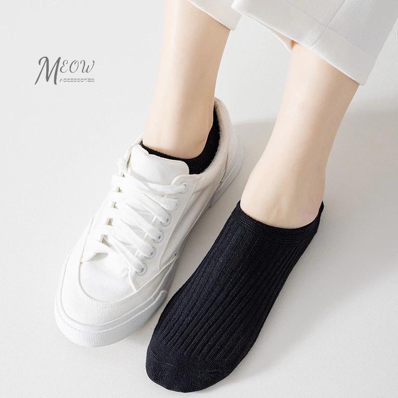 Meow acc【台灣現貨】經典素色隱形襪 後腳跟止滑 素色船襪 棉襪 素色短襪 女生襪子 防滑不掉跟 女襪 淺口短襪-細節圖8