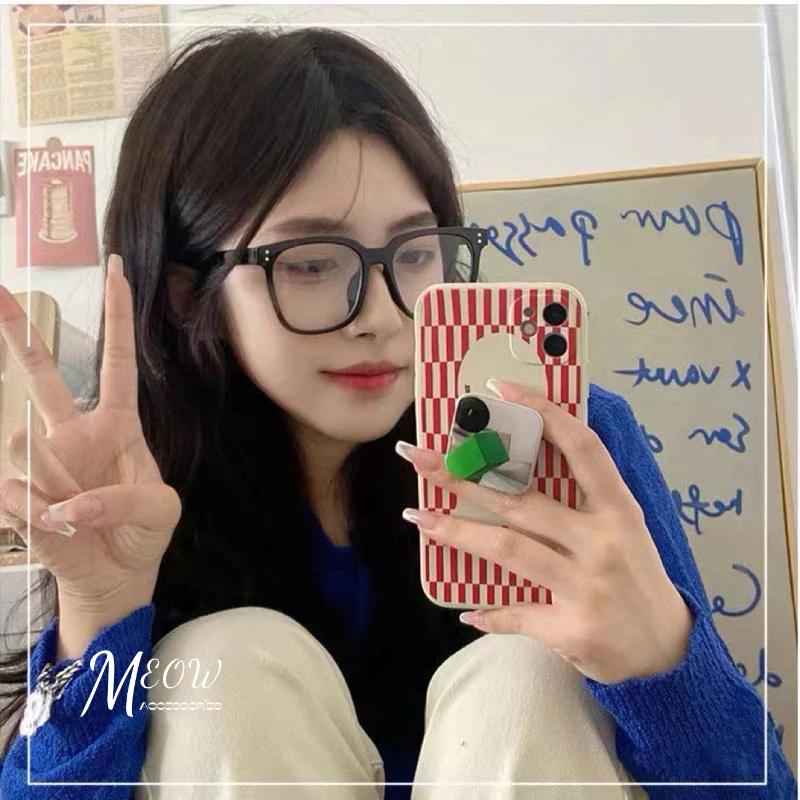 Meow acc【台灣現貨】小紅書同款黑框眼鏡 素顏神器 黑框透明片 粗框眼鏡 素顏眼鏡 無度數眼鏡 網紅款眼鏡 復古黑-細節圖6
