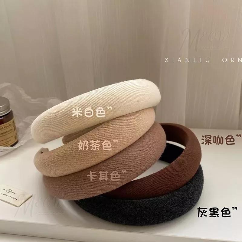 【台灣現貨】奶茶色系髮箍 海綿髮箍 寬版髮箍 網紅髮箍 奶茶色髮飾 女生髮箍 高顏值海綿髮箍 正韓髮箍 小姐姐髮箍-細節圖5
