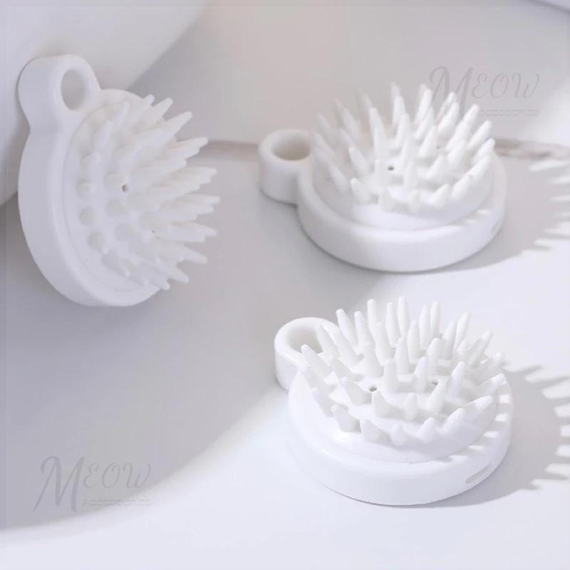 Meow acc【台灣現貨】洗頭按摩梳 按摩洗頭刷 洗頭刷子 按摩頭梳 洗頭神器 頭皮按摩 氣墊按摩梳 無印風洗頭按摩梳-細節圖5