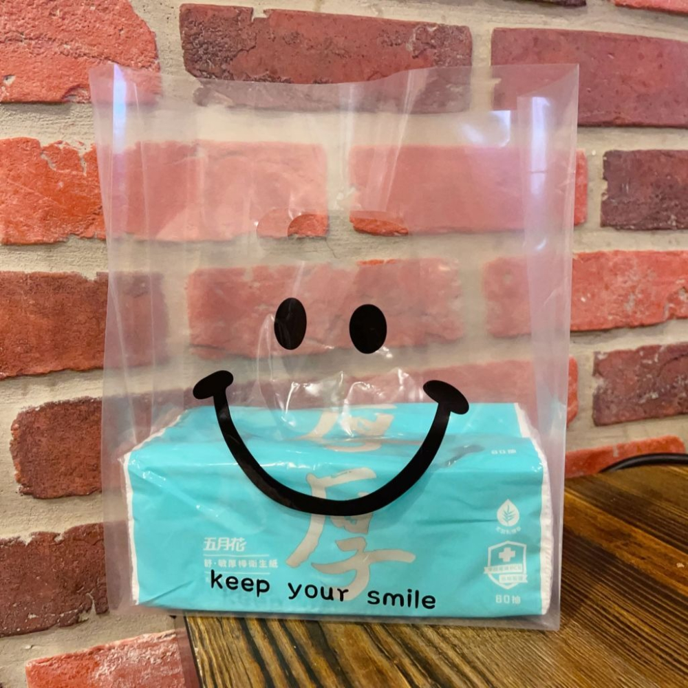 😁微笑smile!😁透明手提袋(50入)✅2杯袋✅4杯袋✅6杯袋（可訂製）透明背心袋 打包袋 手提袋 冰品提袋-細節圖2