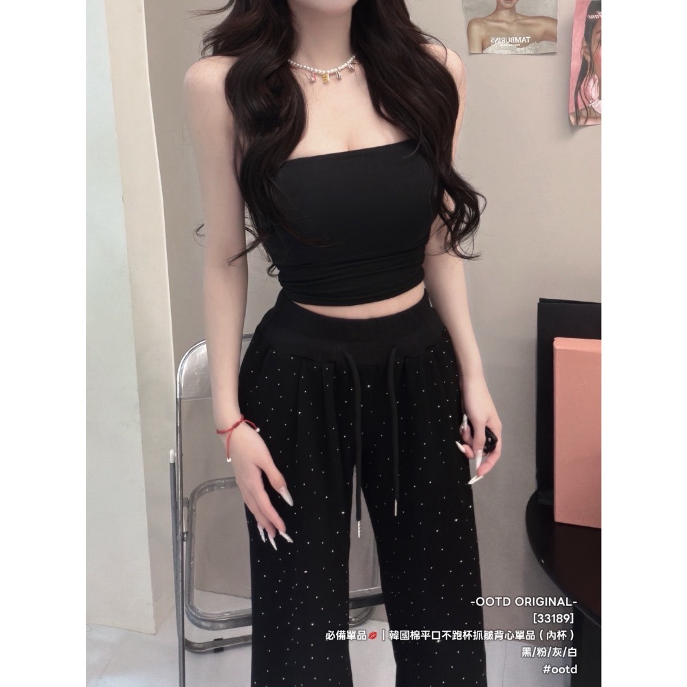 [33189] 必備單品💋｜韓國棉平口不跑杯抓皺背心單品(內杯)-規格圖8