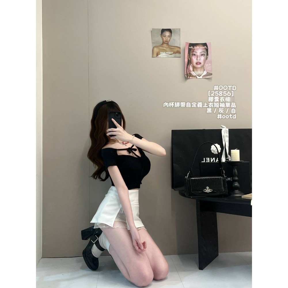 [25856] 膠囊衣櫥｜內杯綁帶自定義上衣短袖-細節圖3