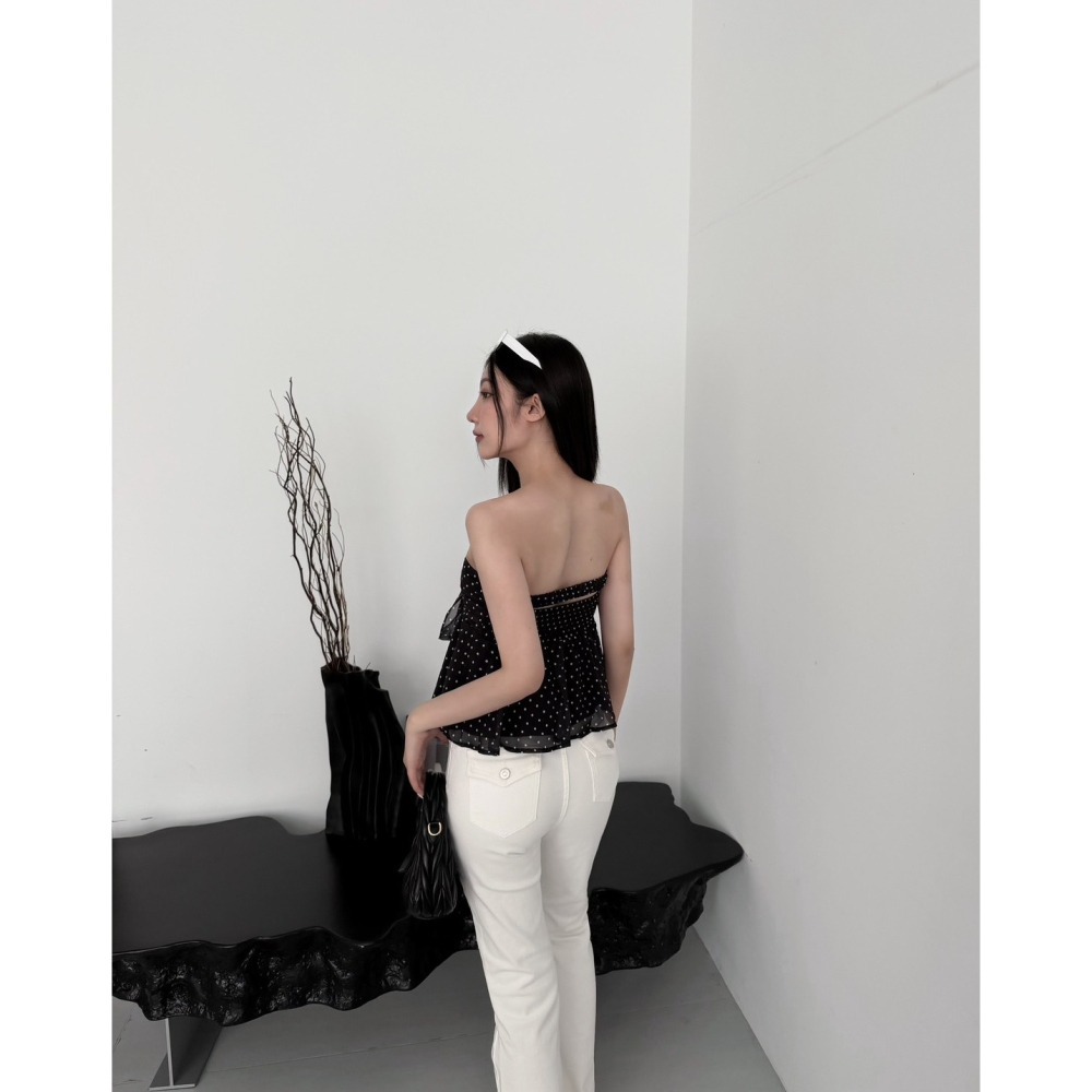[9793] 甜美波點平口美胸上衣-細節圖4