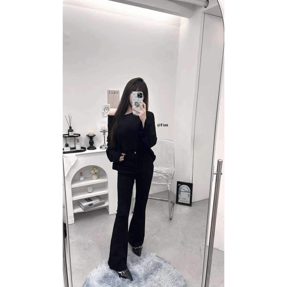 [51168] 單寧格調｜口袋設計感喇叭牛仔長褲-細節圖6