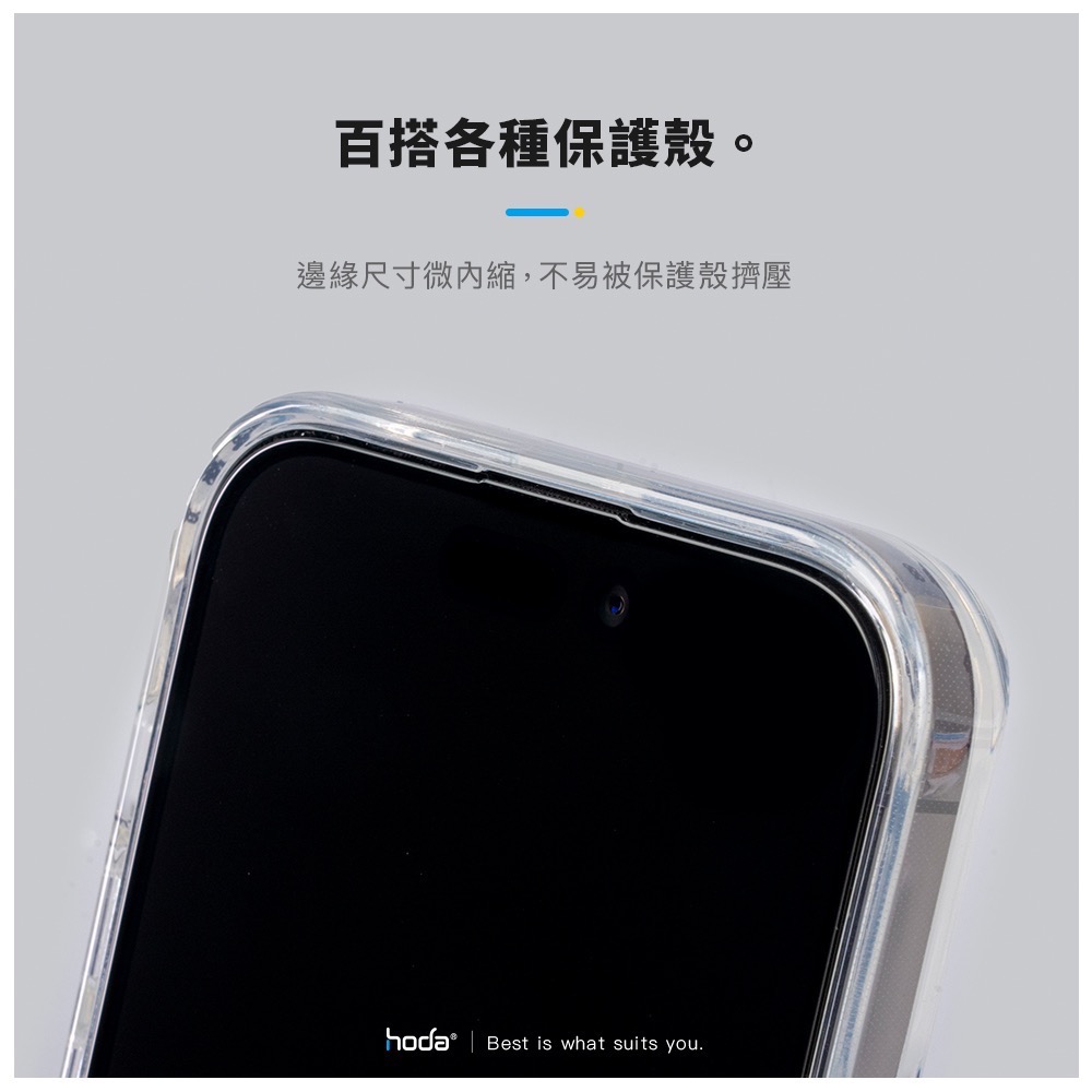 HODA iPhone15全系列 玻璃保護貼 康寧 AR抗反射 原廠授權經銷商 抗藍光 0.33亮面 hoda保護貼-細節圖6