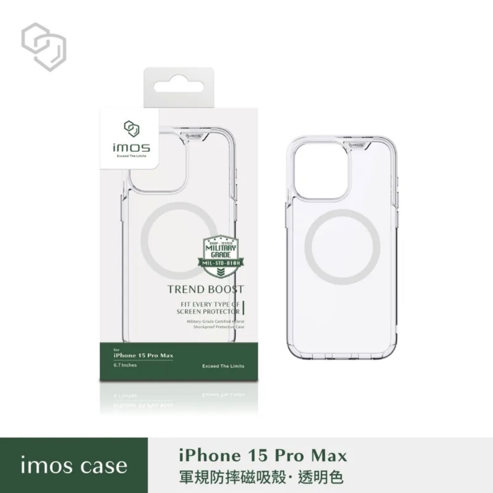 imos 磁吸 支援 MagSafe 軍規 保護殼 防摔殼 手機殼 適用 iPhone 15 Plus Pro Max-細節圖2