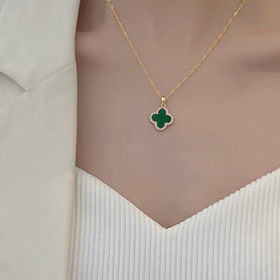 四葉草幸運項鍊（綠色）-細節圖2
