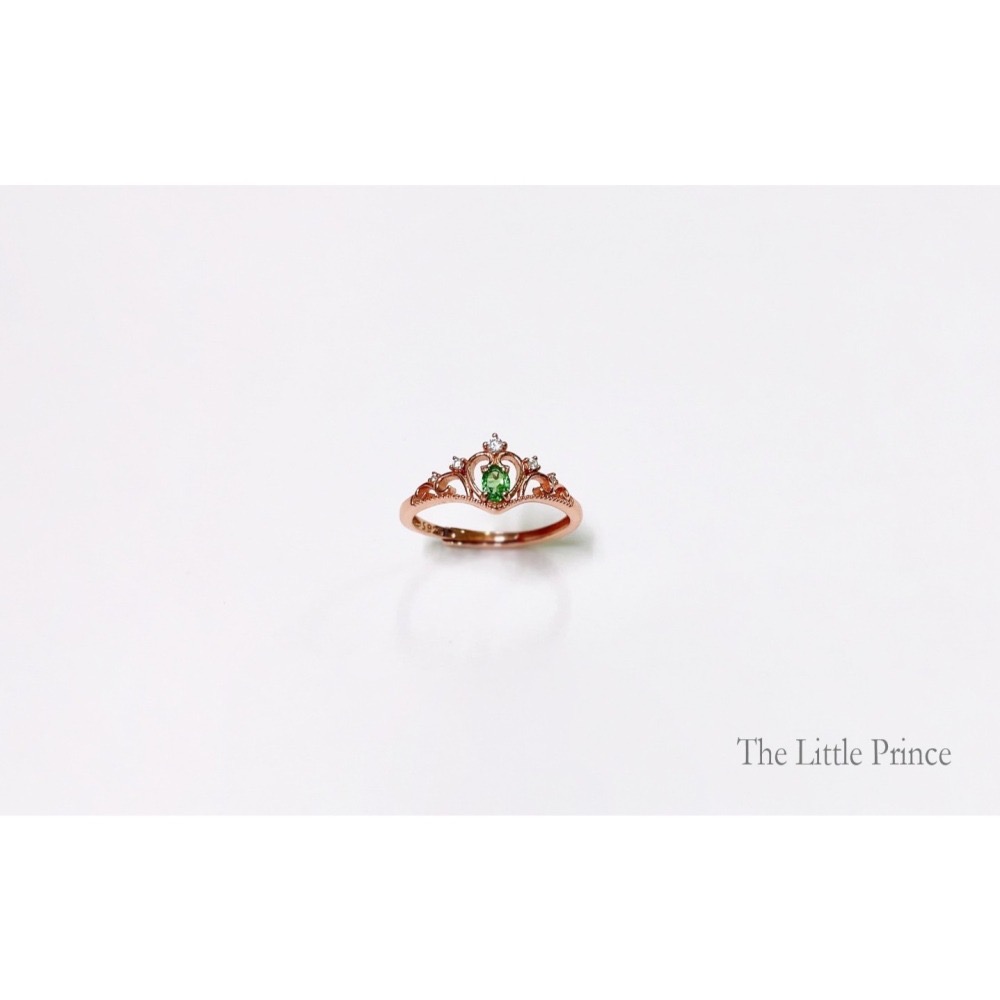 沙弗萊公主戒 玫瑰金 925純銀 手工鑲嵌 (瑕)-細節圖2