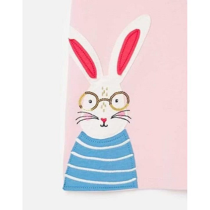 英國 JOJO Maman BeBe 粉紅兔子Polo上衣 兔子短袖上衣 (8y) (全新)-細節圖2