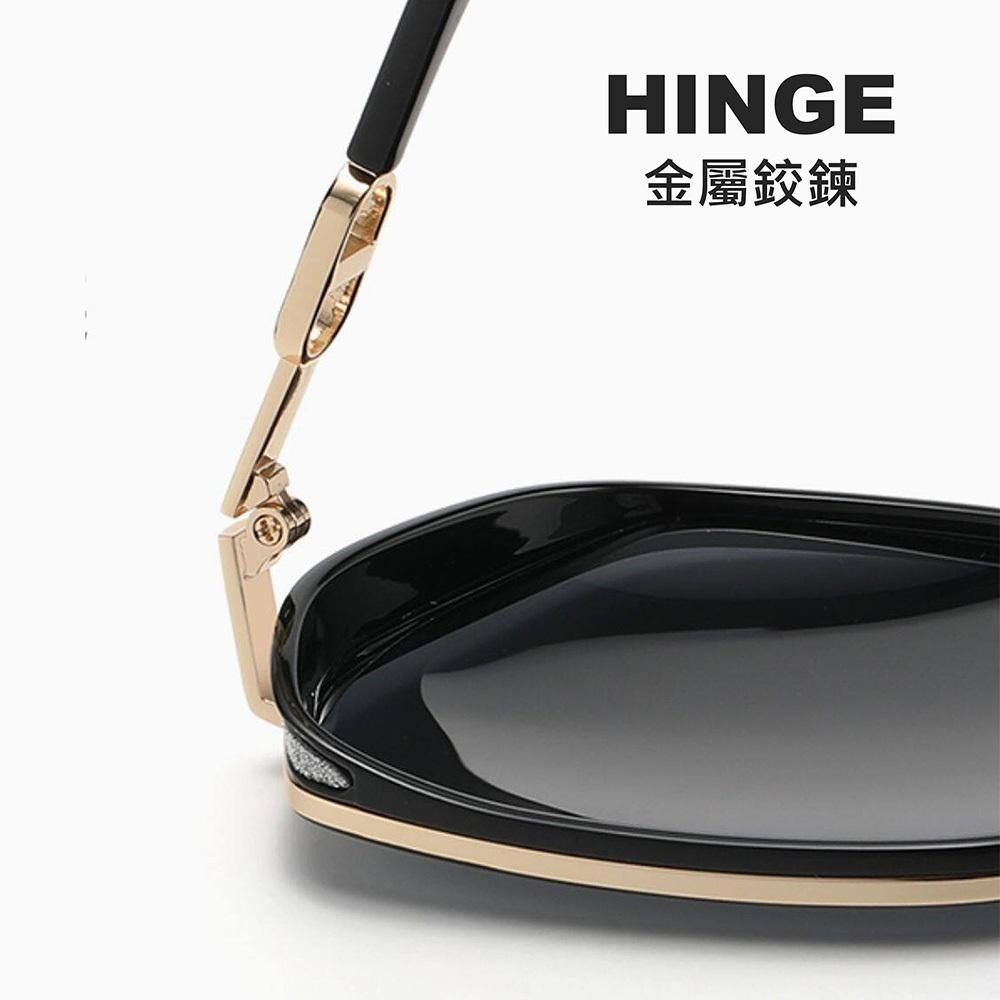 HUNGMI 時尚漸層美鑽方框抗UV女墨鏡(抗UV/遮陽防曬太陽眼鏡/INS風/小臉神器)-細節圖5