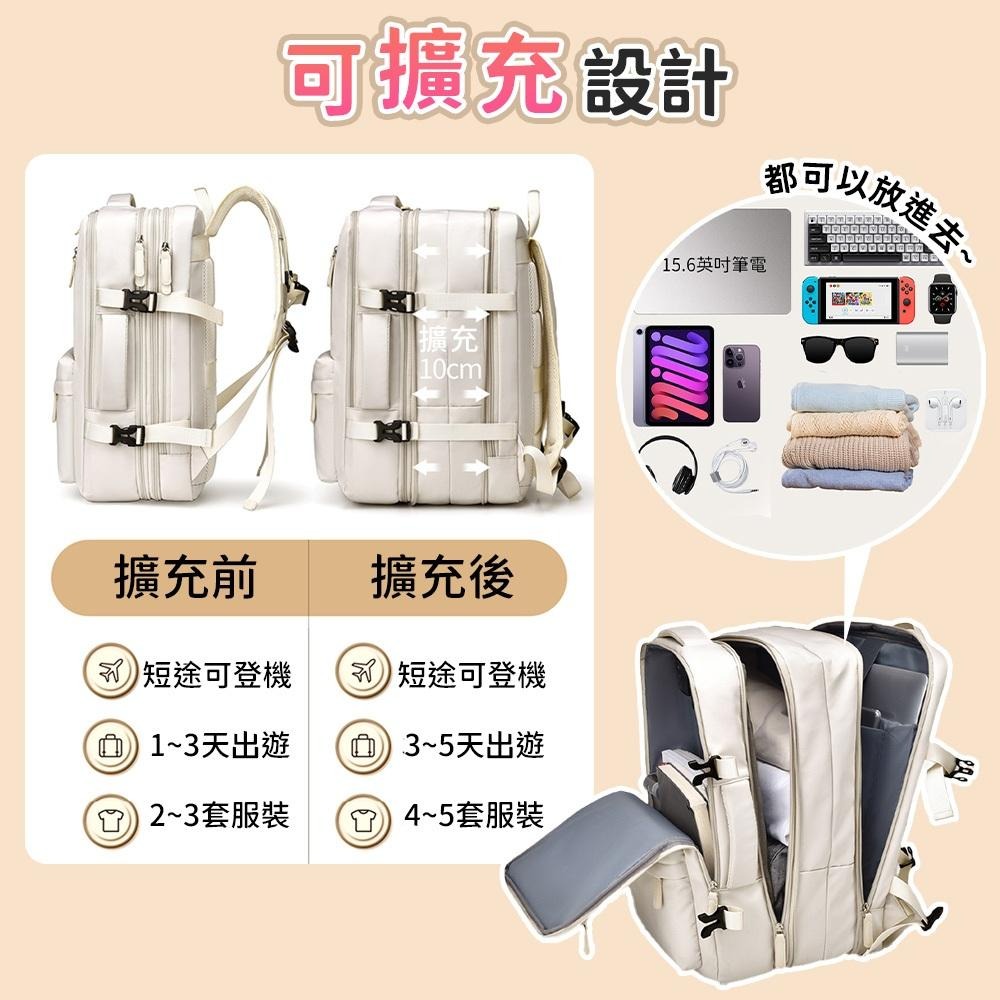 大容量背包 多功能背包 雙肩包 後背包 筆電包 附行李箱帶 登機包 行李箱背包 自助旅行 出國-細節圖5