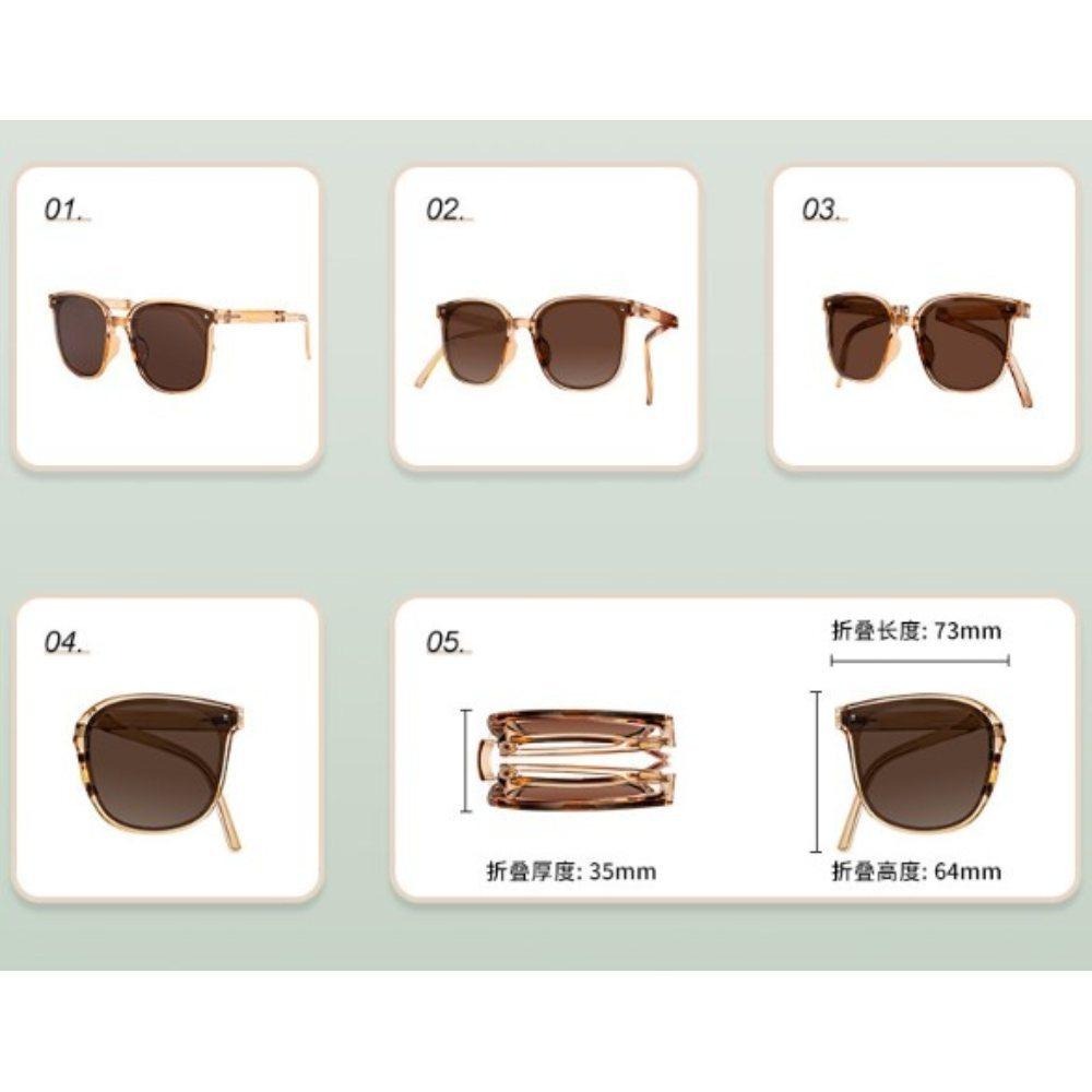 HUNGMI 復古經典方框摺疊漸層太陽眼鏡(抗UV/遮陽防曬/太陽眼鏡/INS風/小臉神器)-細節圖5
