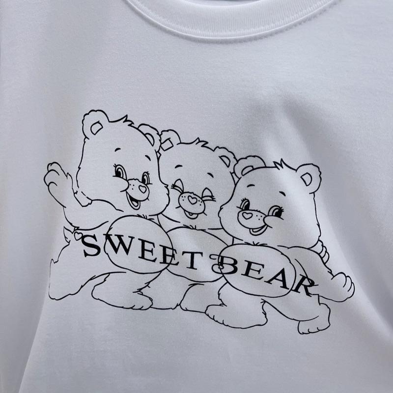 現貨♡ 988D 可愛 小熊 熊熊 寬鬆 情侶裝 中長版上衣 女上衣 短袖T恤 短袖上衣 女短袖 男上衣 男短袖-細節圖4