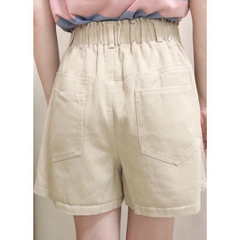 現貨♡ 雙釦 花苞短褲 高腰短褲 百搭 短褲女 鬆緊腰 花苞褲-細節圖5