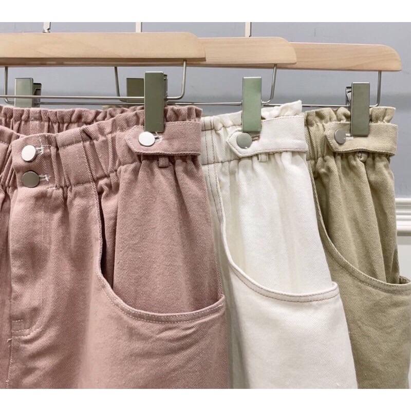 現貨♡ 雙釦 花苞短褲 高腰短褲 百搭 短褲女 鬆緊腰 花苞褲-細節圖8