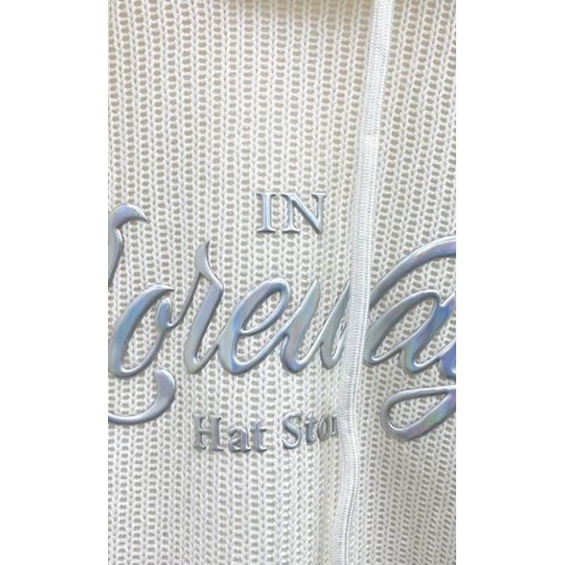 現貨𖤐 兔子魚║8819 英文T 連帽T 連帽上衣 連帽長袖 針織上衣 長袖衫 女上衣 長袖T恤 長袖上衣 女長袖-細節圖7