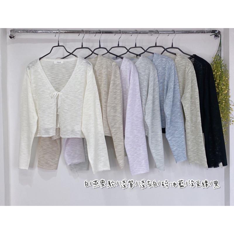 現貨♡ 5061M 綁帶 短版 肌理雪花紋 透膚 針織 上衣 長袖上衣 短版上衣 短版針織-細節圖9