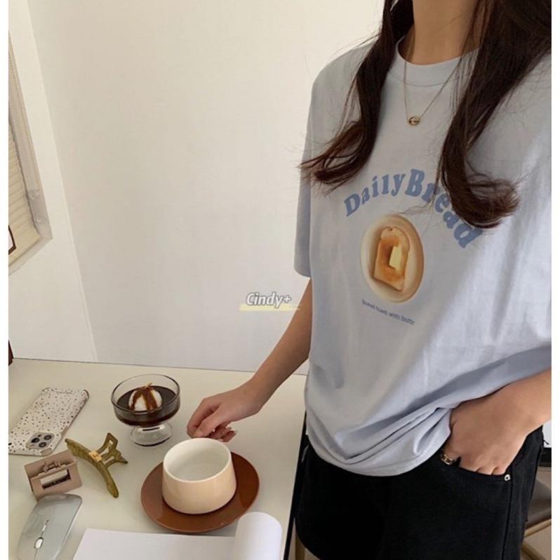 現貨♡ 3021D 可愛 趣味 下午茶 珍珠奶茶 吐司 點心 女上衣 短袖T恤 短袖上衣 女短袖-細節圖3